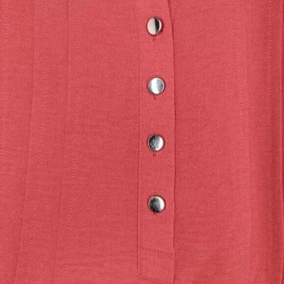 NWT Cocomo Plus Size 3X Dark Orange Pintuck 3/4 Sleeve Top - Picture 3 of 5